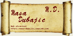 Maša Dubajić vizit kartica